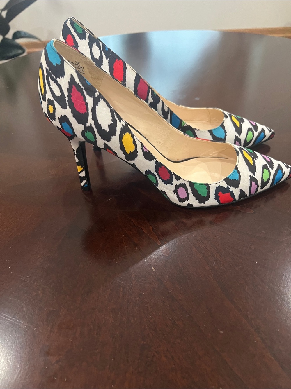 Nine West Multicolor Leopard-Style Pointed Toe Pumps - Picture 2 of 3